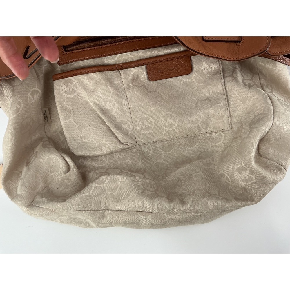 Michael Kors Hamilton Satchel Purse Cognac Leather Gold Hardware Top Handle bag - Picture 13 of 13